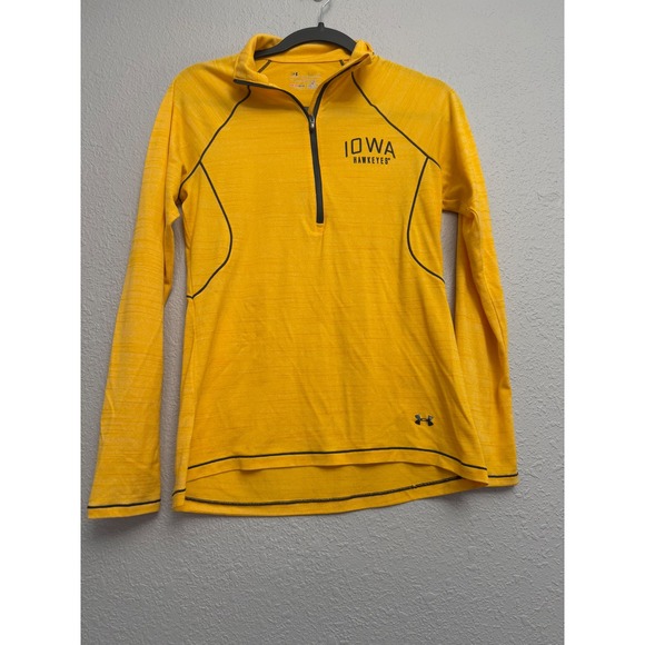 Under Armour Tops - Under Armour Iowa Hawkeyes HeatGear 1/4 Zip Pullover Yellow Womens Small